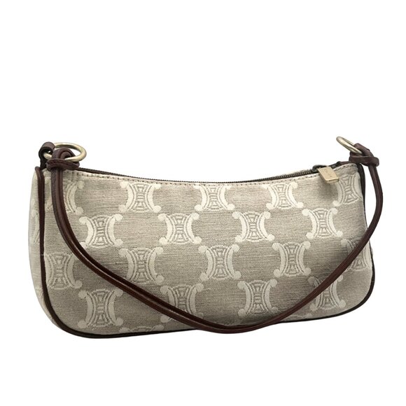 Celine Vintage Triomphe Pochette in Cream Canvas - Picture 3 of 10